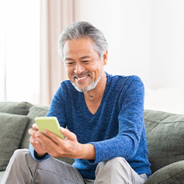 man looking at his phone
